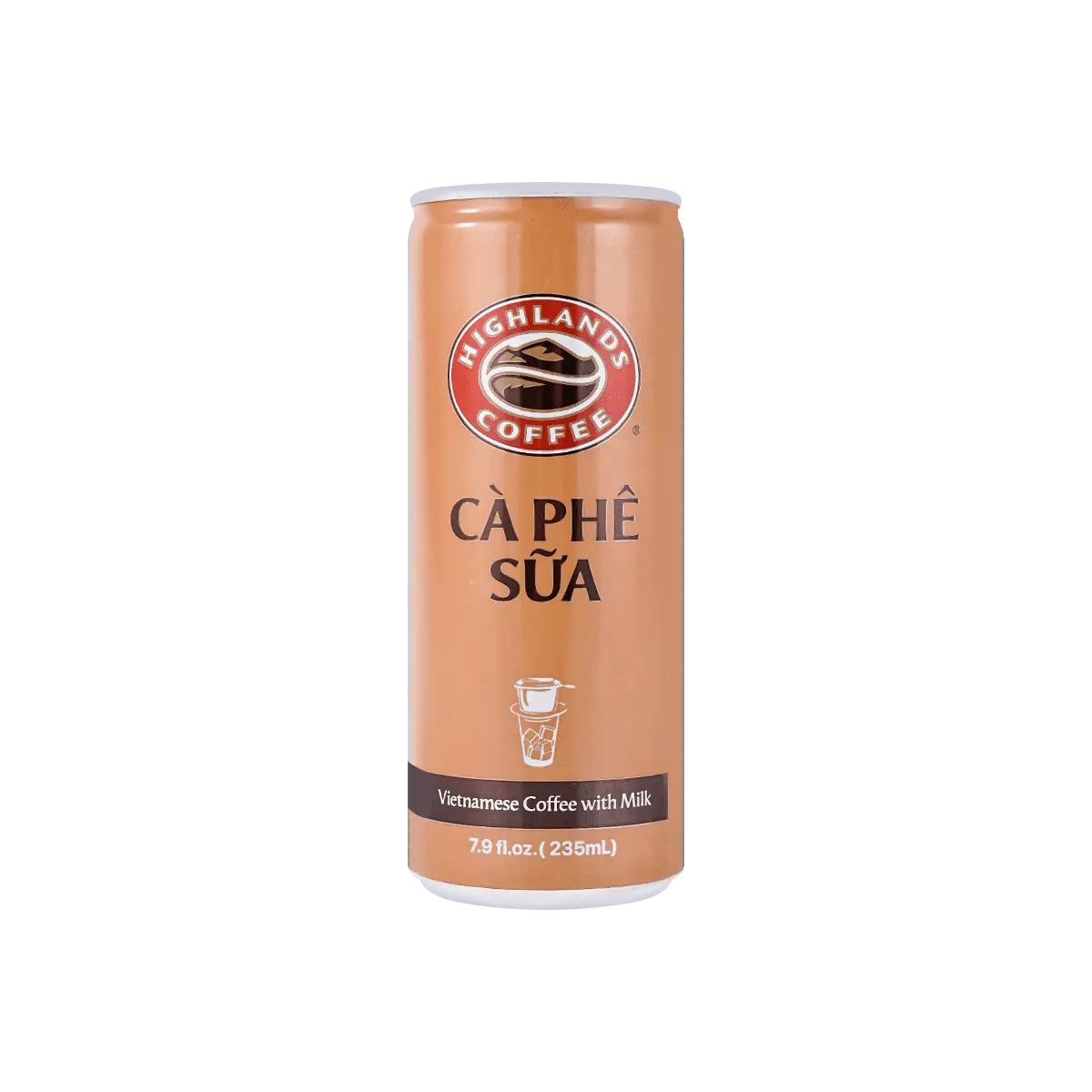 HIGH LANDS Vietnamese Coffee Drink - Instant Iced Latte Beverage, 235ml Can - Classic Vietnamese Flavor, Ready to Drink