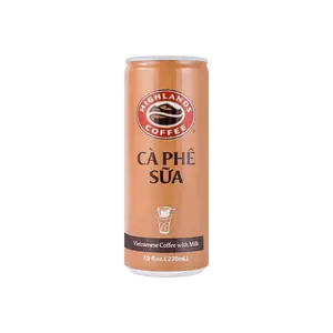 HIGH LANDS Vietnamese Coffee Drink - Instant Iced Latte Beverage, 235ml Can - Classic Vietnamese Flavor, Ready to Drink