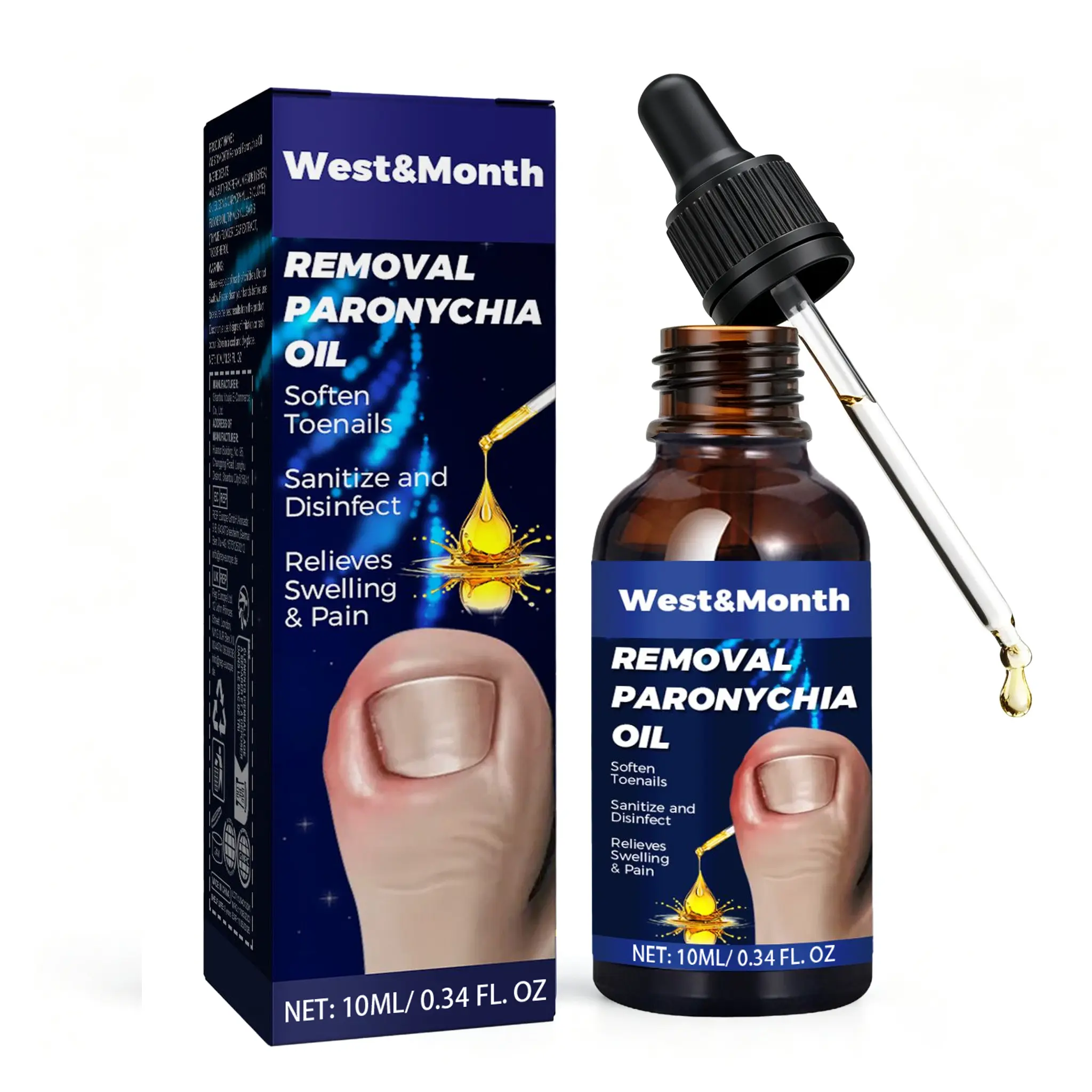 Toenail Care Oil 10ml, Gentle Nail Groove Soothing Care Serum, Soften Thick Ingrown Toenails, Daily Foot Nail Maintenance Oil for Damaged & Uncomfortable Toenails