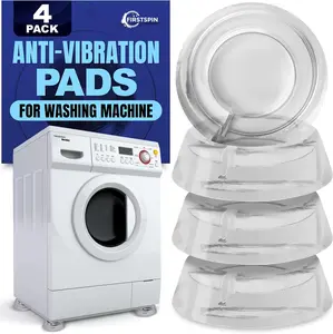 Anti Vibration Pads for Washing Machine – 4 Pack Silicone Washer Anti Vibration Pads Stabilizer Feet, Fits Round Feet up to 1.65”, Shock & Noise.