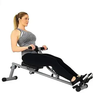 Sunny Health & Fitness Compact Adjustable Rowing Machine with 12 Levels of Adjustable Resistance with Optional SunnyFit® App Enhanced Bluetooth Connectivity