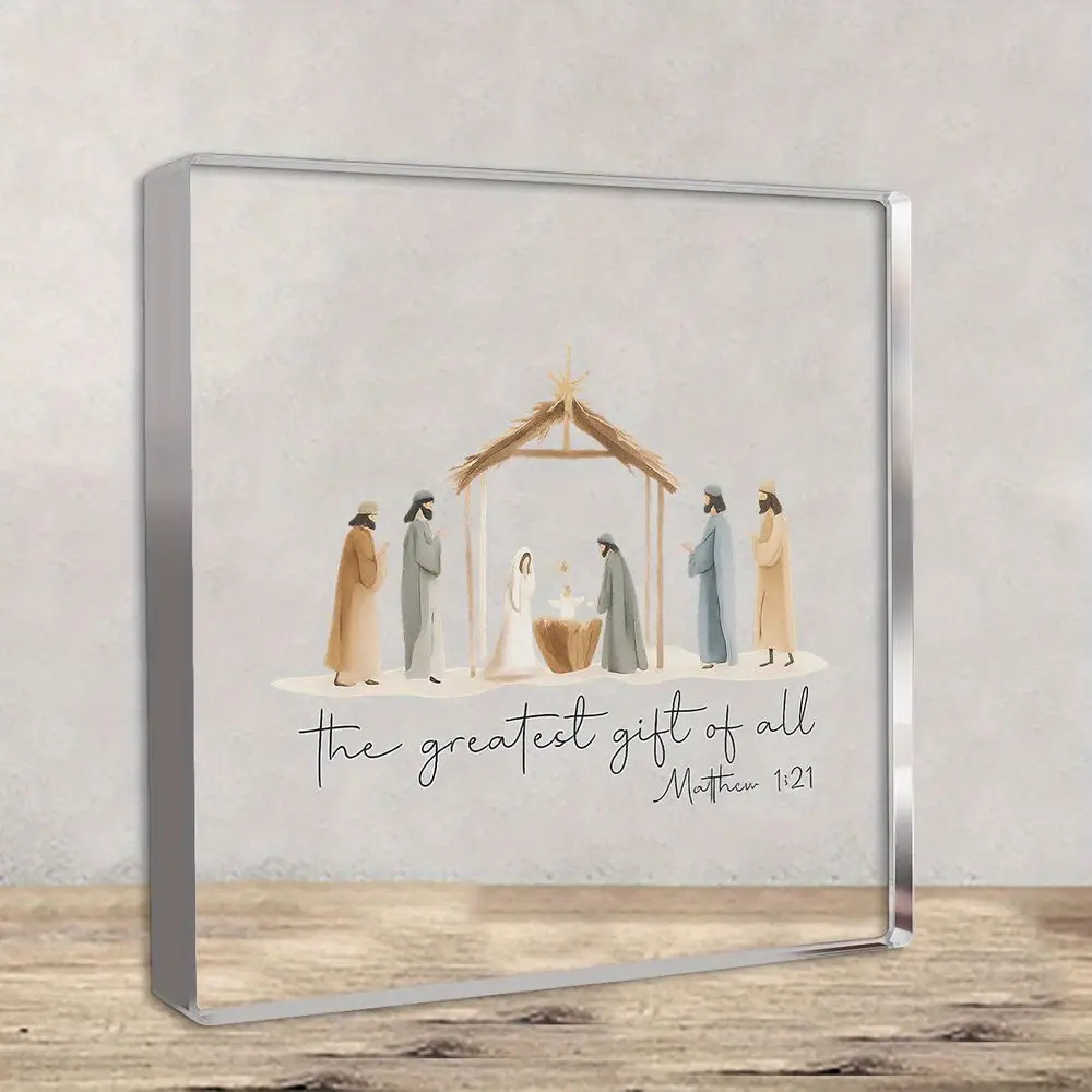 Jesus Birth Scene Centerpiece, Nativity Ornament, Angel & Shepherd Design, Perfect for Home Decoration, Thoughtful Religious Gift Idea
