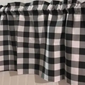 Black and White Buffalo Check gingham  Farmhouse Curtain Valance Window Topper for Home Decor Handmade