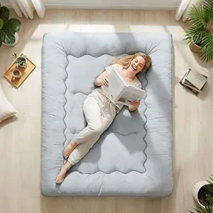 Portable 3-Inch Japanese Floor Mattress, Roll Up Camping & Travel Sleeping Pad with Storage Bag (Twin/Full/Queen) #CampingEssentials