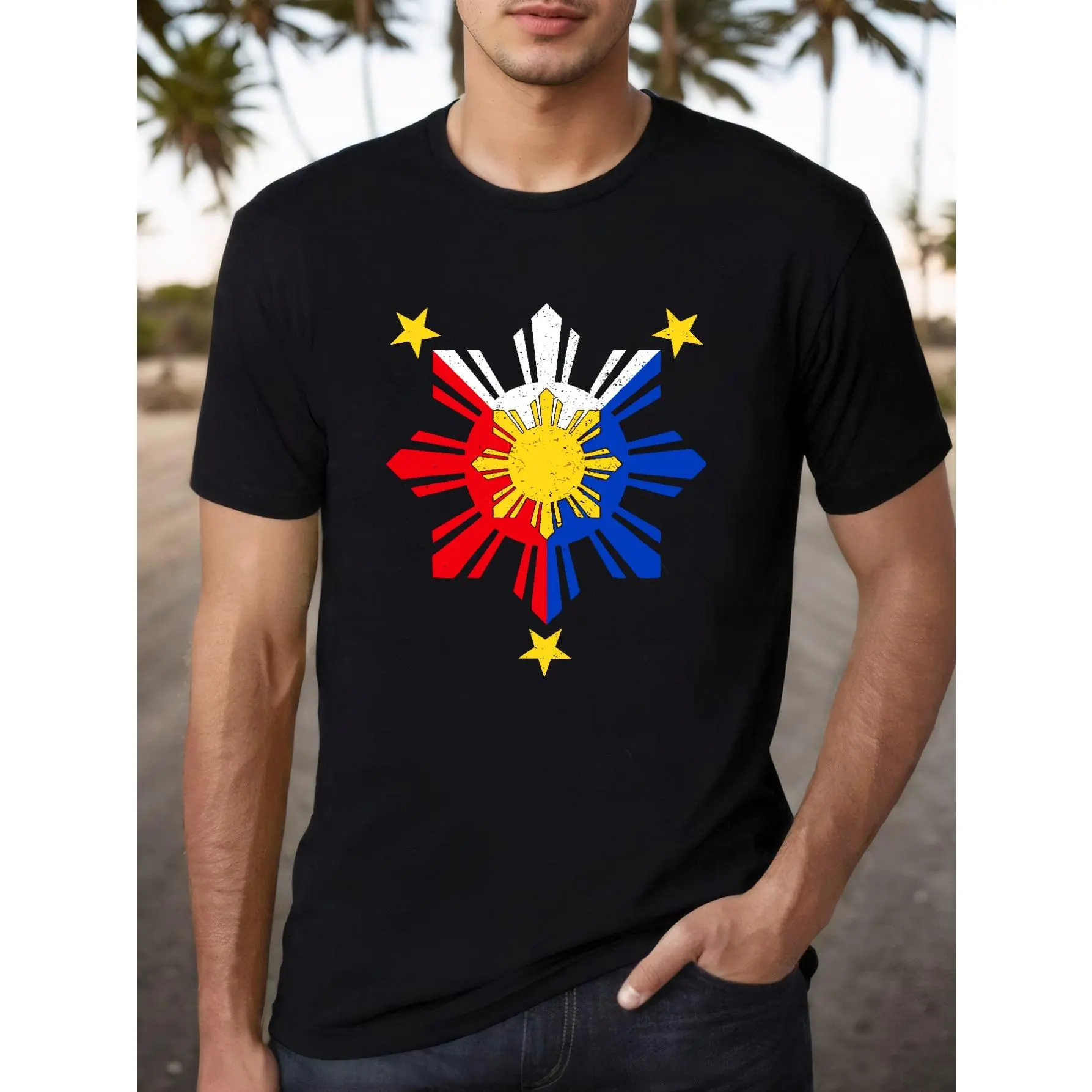 Premium Filipino Flag Cotton Tee - Casual & Comfortable, Perfect for Outdoor Activities, Machine Washable - Sizes S to 3XL