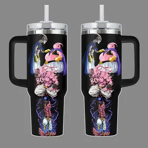 Majin Buu DragonB Anime Stainless Steel Tumbler 20oz 40oz with Handle & Straw | Chaos Absorption Saga Edition