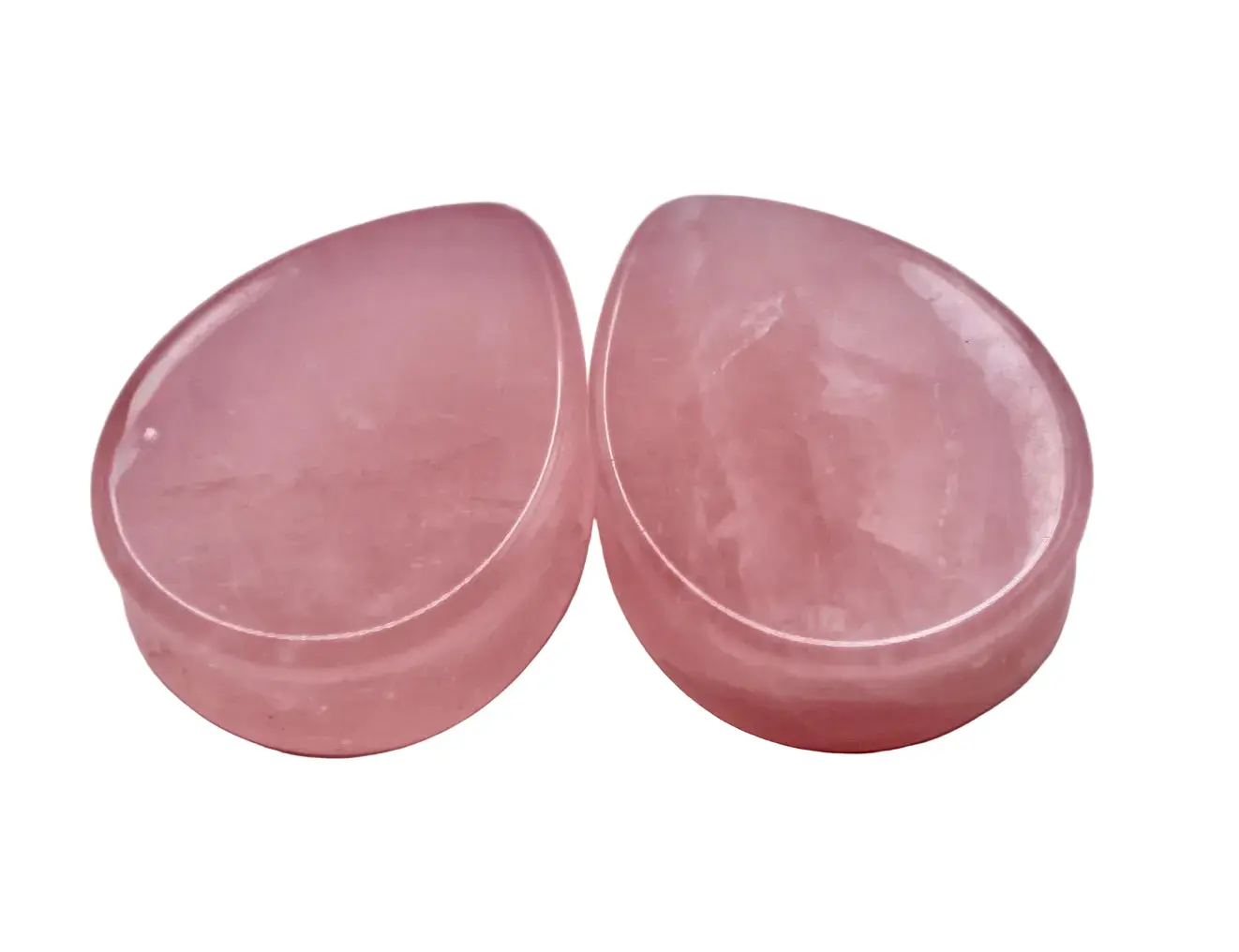 Rose Quartz Teardrop for Gauged Ears