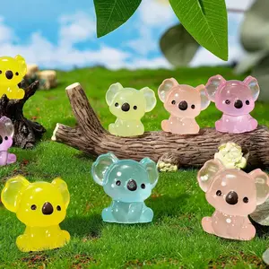 6/12/24Pcs Mini Resin Koala Miniature Koala Ornament Charms, Glow in The Dark Tiny Koala Figurines Resin Small Animals for DIY Craft Garden Sculptures Statues Garden Landscape Potted Plant Aquarium Decoration