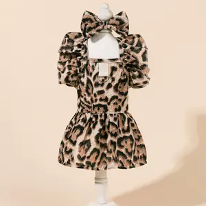 Dog Princess Skirt Leopard Print Dress Pet Skirt Cat Clothes Costume