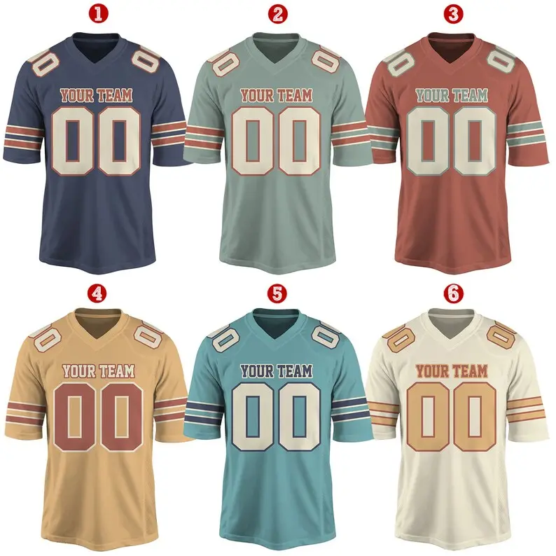 Personalized Team Name And Number Football Jersey, Custom V-neck Short Sleeve Jersey Shirt, Football Jersey For Football Fan Football Lover