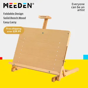 MEEDEN Art Large Drawing Board Easel, Solid Beech Wooden Tabletop H-Frame Adjustable Easel Drawing & Sketching Board for Artists, Teens & Painters, Holds Canvas up to 23" high