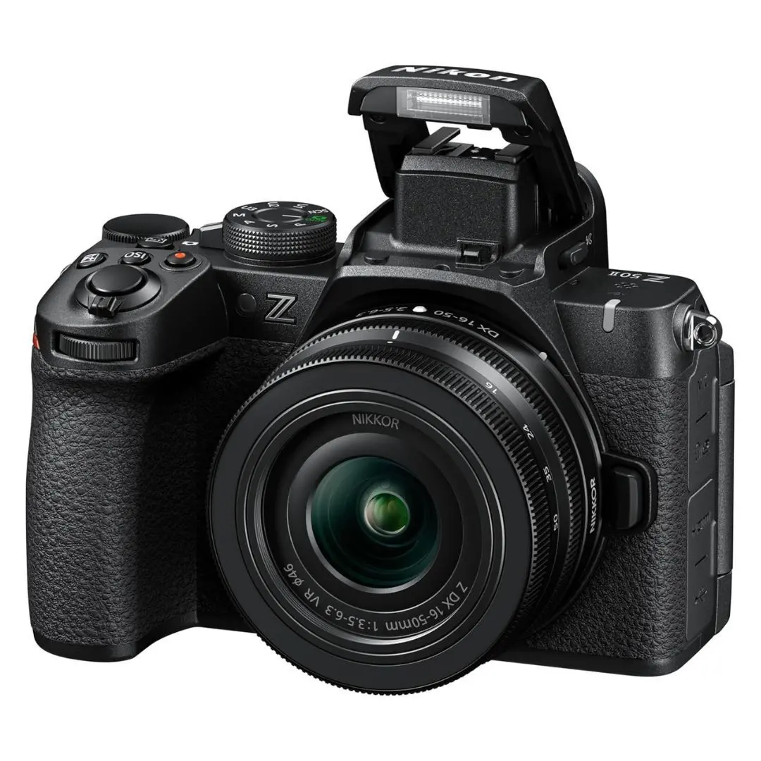 Nikon Z50 II Compact Electronic Mirrorless Camera with 16-50mm Lens, Built-In Flash for Aesthetic Pictures