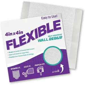 (R) 4 in. x 4 in. Flexible Self-Adhesive Wall Repair Patch (3-Pack) - Versatile, Cut-to-Fit, Easy Application for Holes, Cracks, and Corners