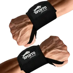 SPINTO Adjustable Wrist Wraps for Weightlifting & Fitness | Premium Durable Gym Support Straps | Compression Wraps for Powerlifting, Training & CrossFit