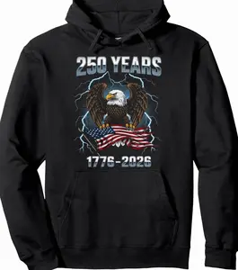 America 250th Birthday Patriotic Eagle Hoodie 1776–2026 Independence Day Pullover Hoodie Women & Men Gift for Patriots