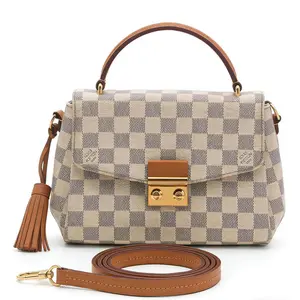 Pre-owned Louis Vuitton LV White Chess Croisette Tassel Postman Shoulder Bag 26.5*8.5*16.5cm th260411027