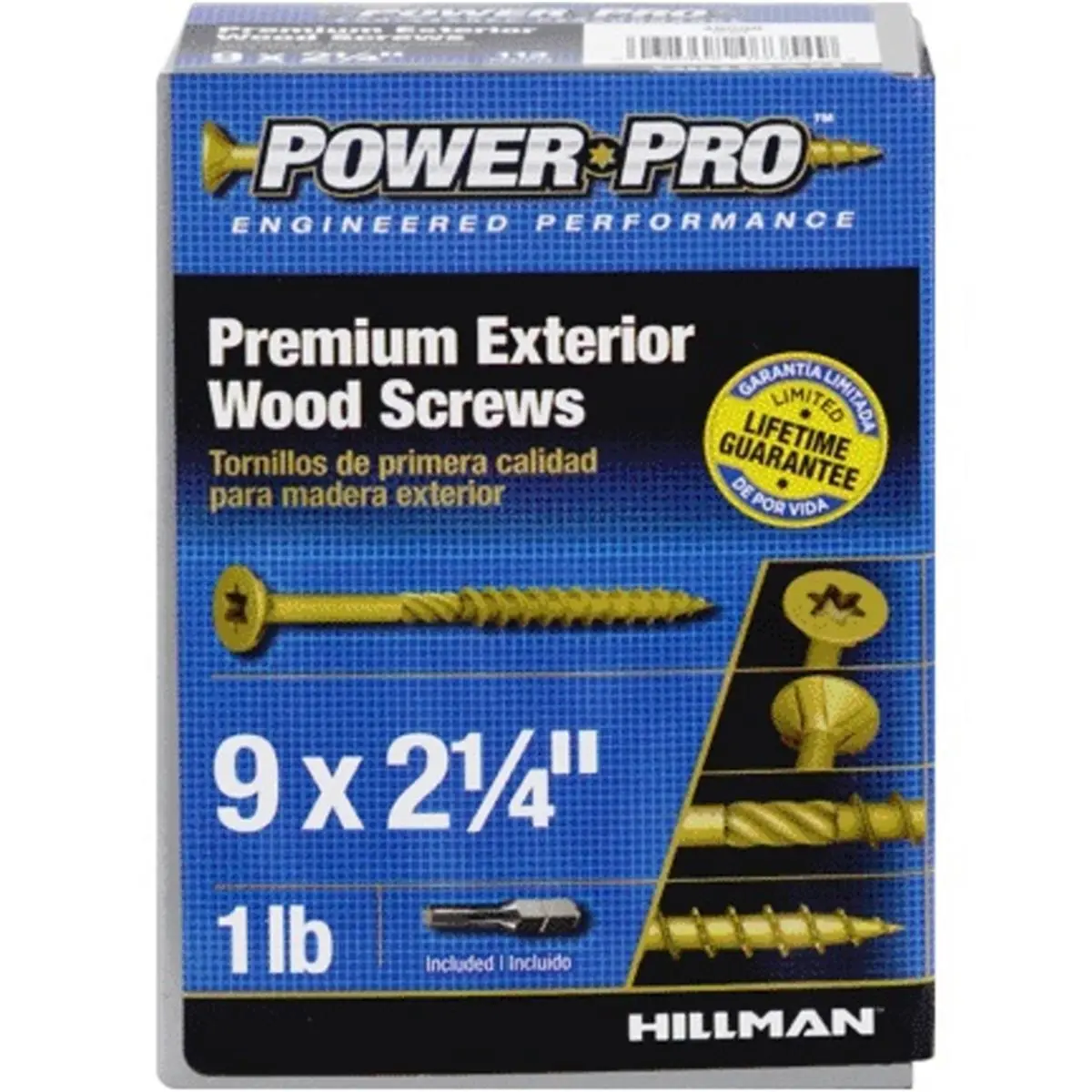 Hillman 5000524 No. 9 x 2.25 in. Star Flat Head Ceramic Coated Steel Screw-In Wood Deck Screws, 1 lbs - Pack of 113, Screw-In Wood Screws