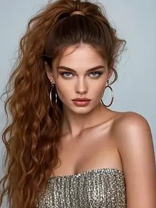 18 Inch Curly Ponytail Extension, Long Braided Ponytail for Women, Protective Style Synthetic Hair, Fake Ponytail for Daily Use