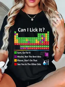 100% Cotton Can I Lick It Periodic Table Chart Science Teacher Cool meme T-Shirt