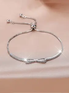 Cute bowknot design charming bracelet for women & girls synthetic zirconia stackable cuff bracelet adjustable size wedding jewelry gift for women Elegant Jewelry Bracelet