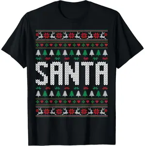 Santa Visited Twice Because We Are The Best Ugly Christmas Couples Matching Tee