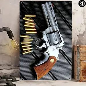 Aluminum Rustic Artistic Wall Art 8x12 Inch Themed Bullets Design Decor Perfect Outdoor Home Décor for Man Cave Garage Bar Ranch