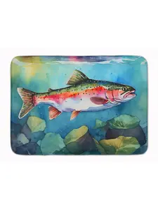 Carolines Treasures DAC2816RUG 19 x 27 in. Rainbow Trout Memory Foam Kitchen Mat