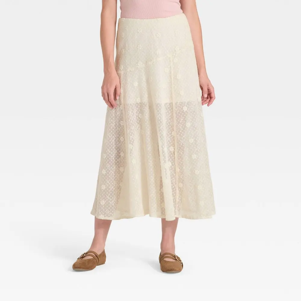Women's Lace Maxi A-Line Skirt - Universal