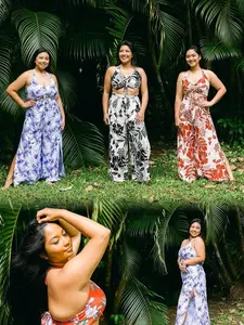 Super Soft Summer style, Wrap Pants-and-top Tropical Sarong Pants with Matching Top, Women Outfit, Summer Vacation for Her, Gift for Her, Beach Outfit