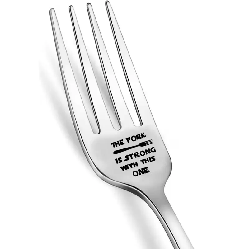 Mirror Polished Stainless Steel Fork Laser Engraved Customized, Gift for Boyfriend Girlfriend Husband Wife Mom Dad, Anniversary Christmas Valentine's Day