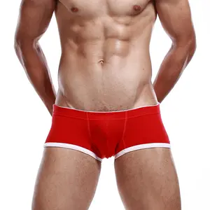 Men's Underwear  Embroidered Cicada Design  Solid-Color Boxer Briefs