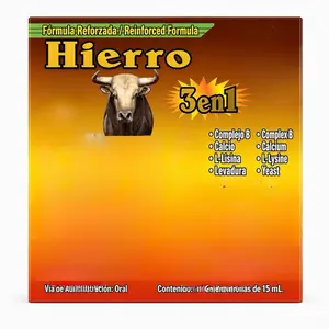 Hierrro 3-in-1 B Complex Supplement Drink with Calcium, L-Lysine & Folic Acid, 10 Micro Bottles (15 mL Each)