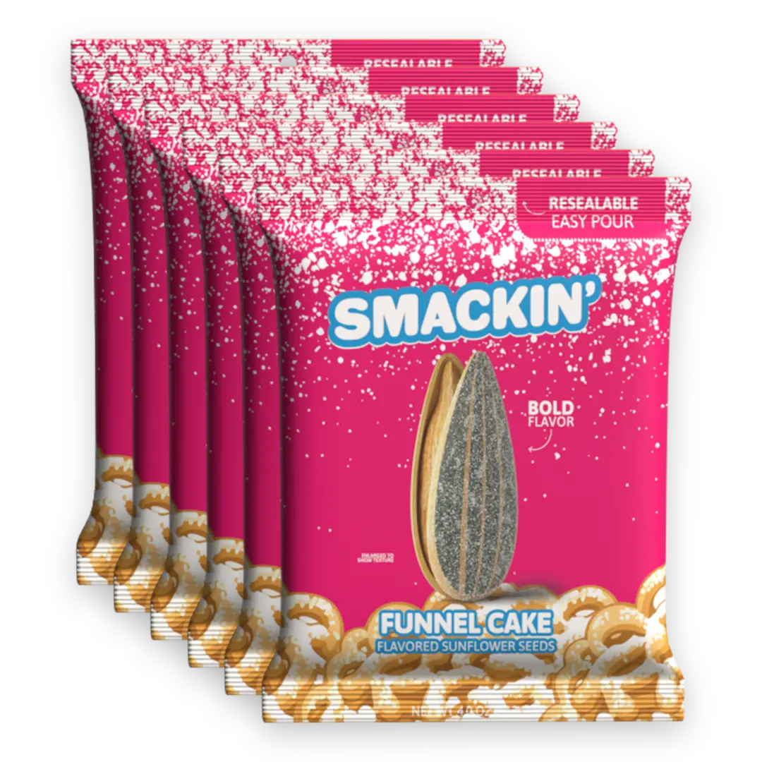 SMACKIN' Sunflower Seeds Funnel Cake - 6 Resealable 4 OZ Bags