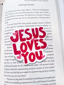 Christian Vinyl Waterproof Stickers - Jesus Loves You Design 3" Hand-Drawn Vinyl Sticker for Laptops iPads & Water Bottles Waterproof Material High-Quality Print
