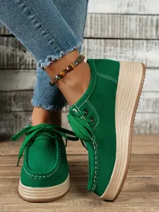 Women's Casual Loafers Soft Fabric Non-Slip Rubber Sole Lightweight Comfort Walking Shoes All Seasons Low Top Round Toe Shoes Footwear
