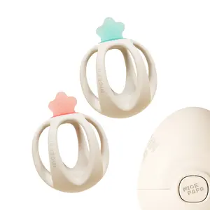 NICEPAPA Grip Silicone Teether Toy for 3M+ Babies & Infants - Drop Resistant, Non-Toxic, Multi-Textured Design for Front and Back Teeth