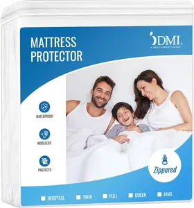 DMI Waterproof Mattress Protector and Mattress Cover, Soft, Encased Zippered Fit, Twin, Packaging May Vary