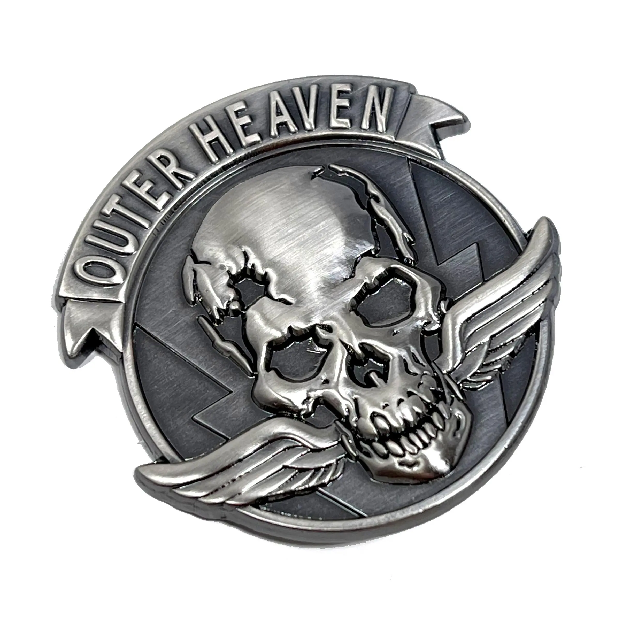 Metal Gear Solid - Outer Heaven emblem - 1.5" antique metal pin or magnet