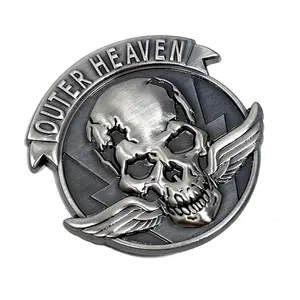 Metal Gear Solid - Outer Heaven emblem - 1.5" antique metal pin or magnet