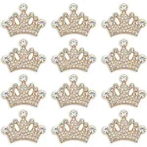 24 count Crown  Embellishment for DIY  Hair Accessories Sneakers, Clothes, Party Decorations  Box ,Dress,Rhinestone Alloy Appliques Decorative  Decor ()