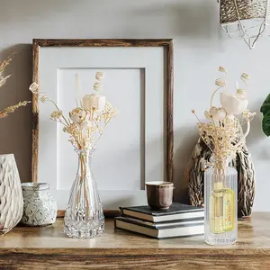 GEEbaarrEEK Reed Diffuser Set 5.1 oz Empty Bottles and 36 Empty Bottles with Baby's Breath High-end and Beautiful for Bedroom Bathroom Home and Office Decor