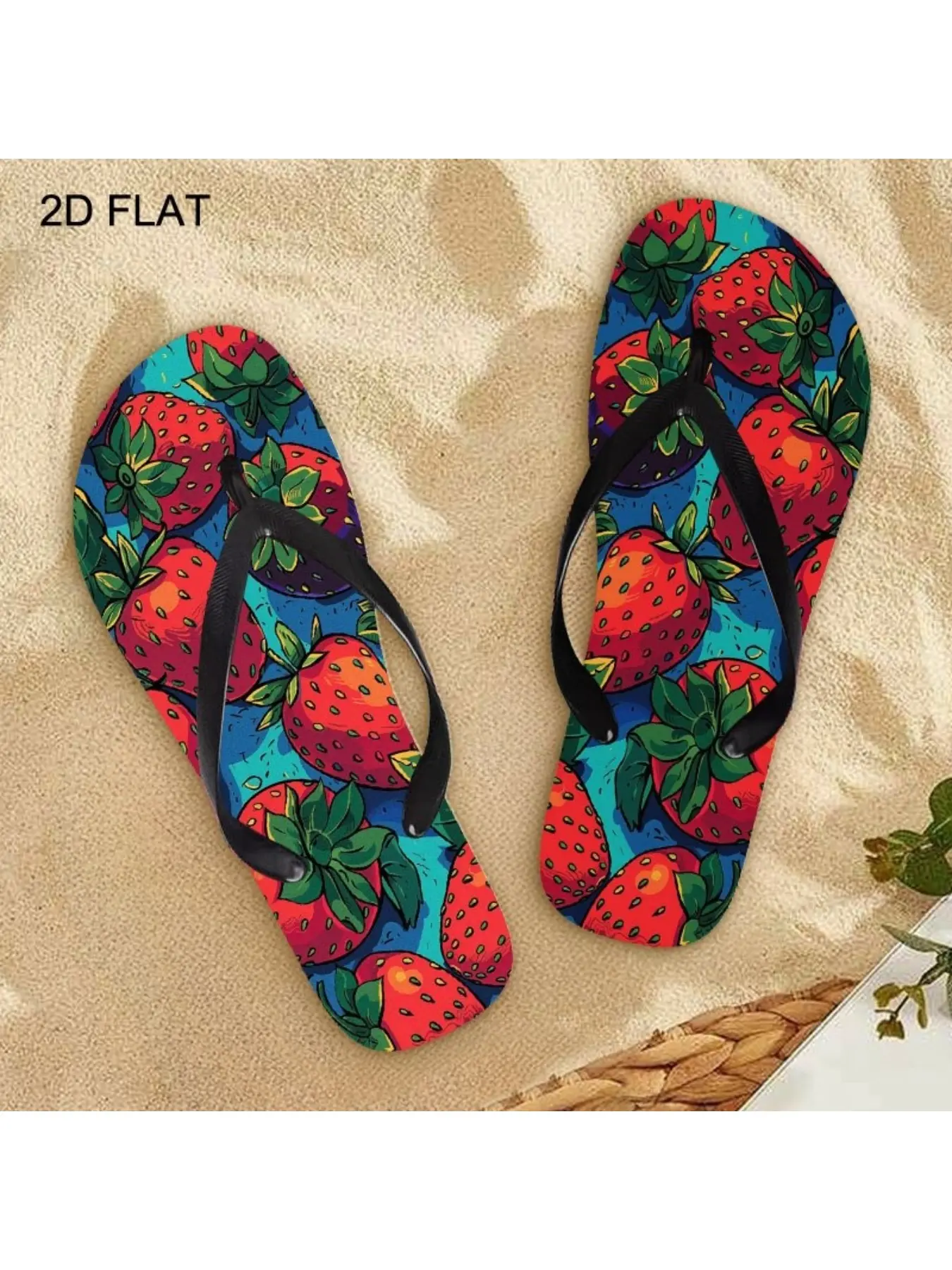 Women'S Strawberry Pattern Flip-Flops, Fashionable Summer Sandals with Multiple Colors And Sizes Available, Comfortable And Stylish for Daily Wear, Casual Outings, Women Shoes