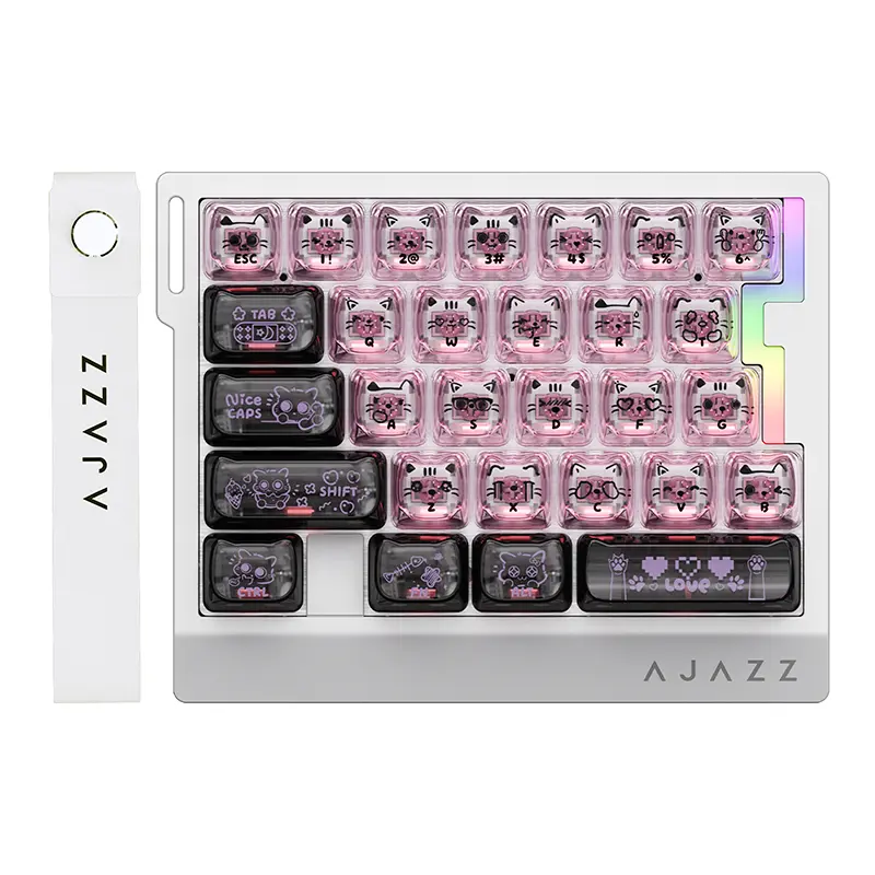 AJAZZ AK029 Wired 1-Handed Gaming Keyboard, 29-Keys PC Accessory with 8Khz Polling, SOCD & DKS, Magnetic Switch, Adjustable Actuation, RGB Backlits, Aluminum Plate, Colored LED Keycaps