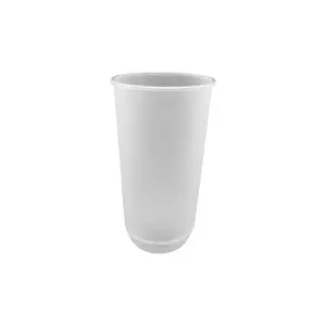 Custom Cup Factory Disposable Heat Resistant Premium PP Injection Plastic "U" Style Cups - 22/24oz, 90mm Diameter, 500 Pieces/Case