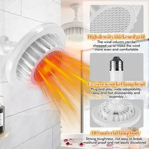 E27 Warm Air Heater Lamp 110V, White Screw-in Heat Lamp with Iron Mesh, Universal Heating Bulb