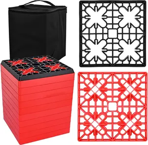 Nilight RV Leveling Blocks 12 Pack Interlocking Design Stabilizer Block Anti-Slip Rubber Covers Customizable Height with Carrying Bag for Rv Camper Travel Trailer