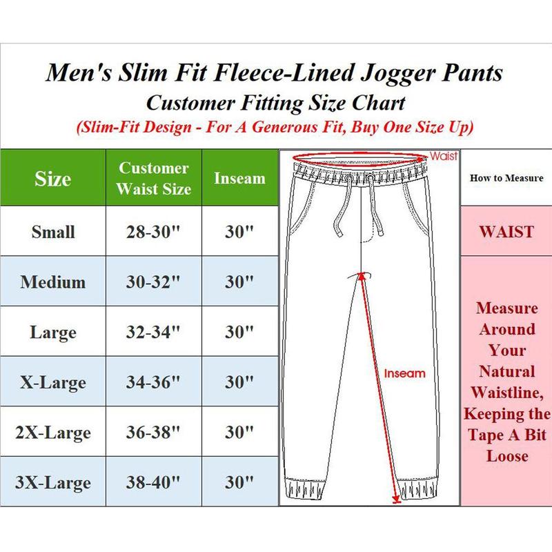 3-Pack Men's Slim Fit Fleece Lined Joggers (Sizes - S to 3XL)