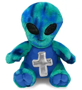 DOLLIBU 9" Super-Soft Tie-Dye Alien Plush Stuffed Toy with Metallic Cross, Plush Stuffed Toys for Kids