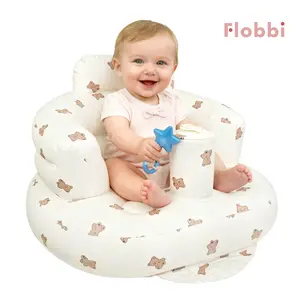 Inflatable Baby Seat 3+ Months – Versatile Ergonomic Support for Babies & Kids with Built-in Air Pump & Easy Inflate/Deflate Tech, Great for Tummy Time, Travel & Summer Fun; Cozy Cute Gift Pillow Play Seat, Creative Baby Shower Present