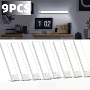 Motion sensor lamp, intelligent motion sensor cabinet lamp, LED indoor lighting strip with USB rechargeable magnetic night light, detachable cabinet lamp, suitable for offices, bedrooms, closets, cabinet lighting, office lighting